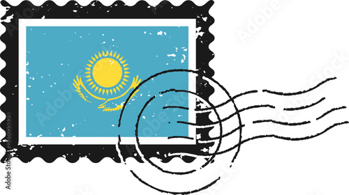 Kazakhstan Grunge Postage Stamp