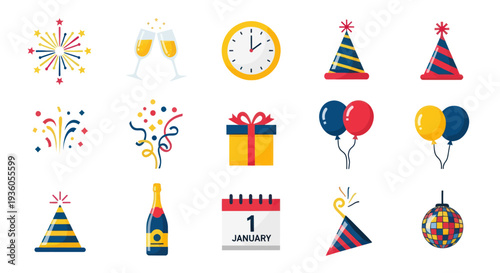 Celebration icons party decorations and symbols