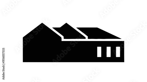 Vector illustration of a simple black house icon on a on a transparent background
