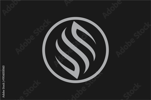 Silver Flame Logo Design on Black Background.