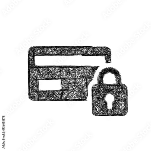 Sketch secure payment lock icon design