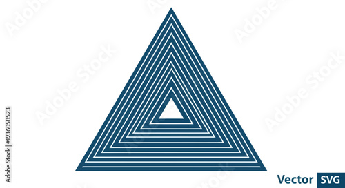 Concentric Blue Triangles Illusion