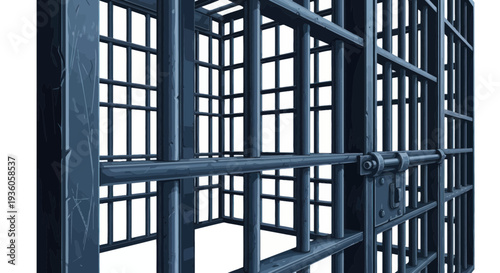 Empty Prison Cell Bars Lockdown Confinement Concept