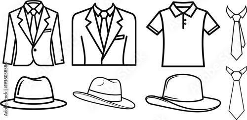 Men's fashion accessories and clothing lineup