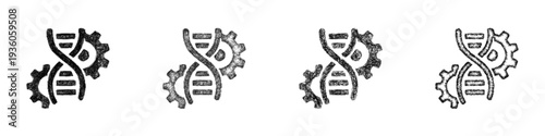 Sketch genetic engineering icon design set