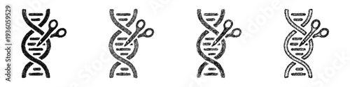 Sketch genome editing icon design set