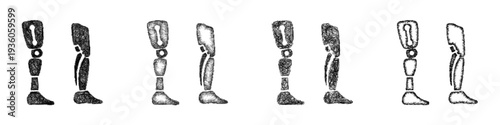 Sketch prosthetics icon design set