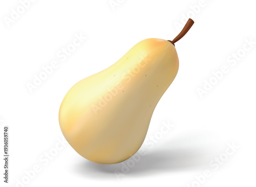 Yellow Pear isolated 3D vector icon render illustration