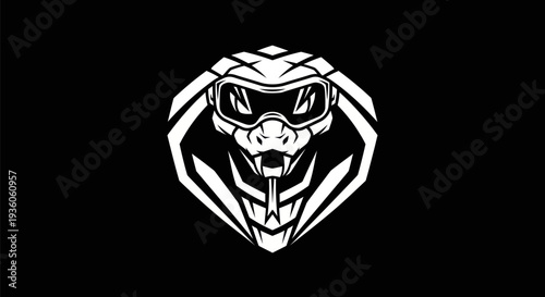 Stylized cobra head with goggles