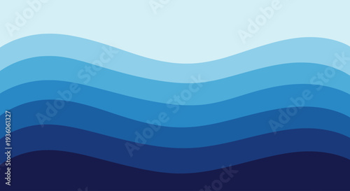 Abstract blue wave pattern with layered water gradient design