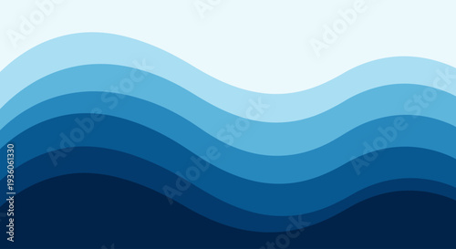 Abstract blue water wave layers graphic background