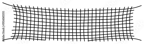 Detailed silhouette of a soccer goal net on white background