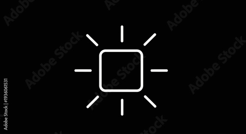 Brightness level outline icon on black background