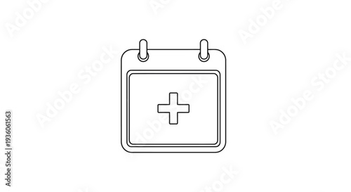 Calendar icon with medical cross for appointment scheduling