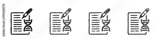 Sketch dna sequencing icon design set