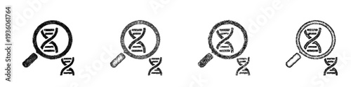 Sketch genetic analysis icon design set