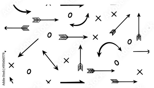 Football tactical board strategy diagram with arrows and player positions