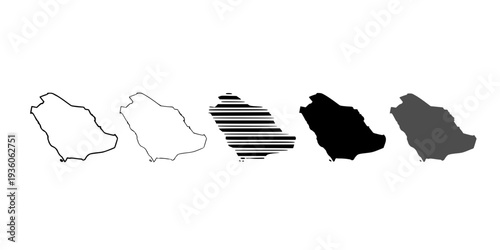 Saudi Arabia map plain set. Map in blank set.

