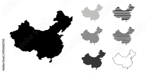Republic of China map silhouette
