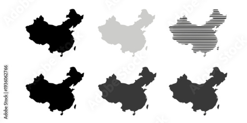 Republic of China map silhouette
