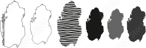 Qatar map, vector sketch illustration
