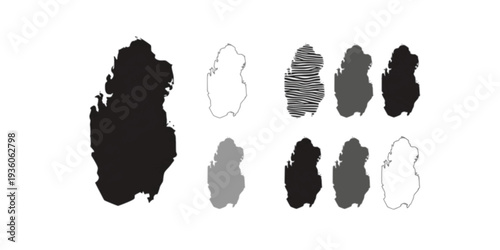 Qatar map, vector sketch illustration
