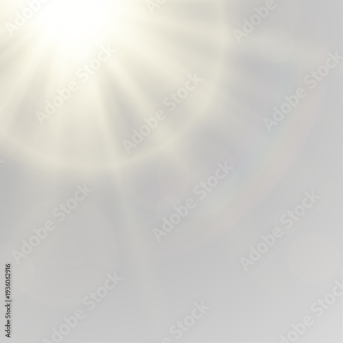 PNG bright sunlight rays shine through a transparent layer. Soft beams create warm glow and subtle reflections. Ideal for dreamy and minimal light textures.