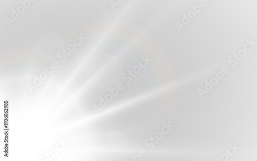 PNG transparent lens flare with soft sunlight overlay. White rays illuminate scene naturally. Perfect for dreamy vector and photo compositions.