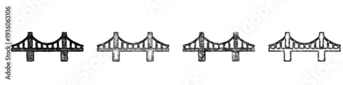 Sketch bridge icon design set