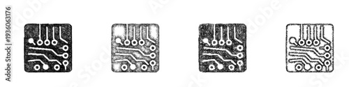 Sketch circuit board icon design set