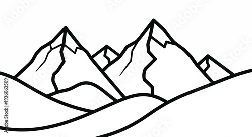 Mountain Landscape Outline