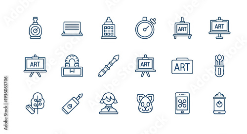 Art supplies and related icons