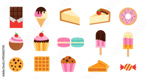 Assorted colorful desserts and sweets collection