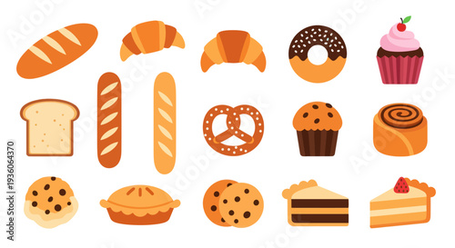 Bakery items bread pastries and desserts