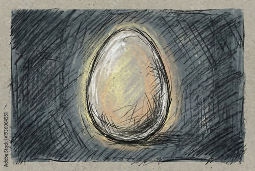 Visual Metaphor For Potential As A Single Uncracked Egg