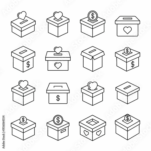 Donation Box Icons