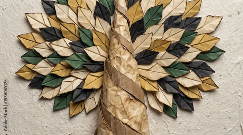 Knowledge Growth Depicted As A Tree With Paper Leaves