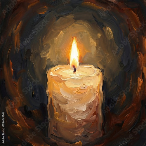Visual Metaphor For Focus As A Single Lit Candle