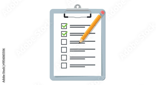 Clipboard Checklist with Pencil
