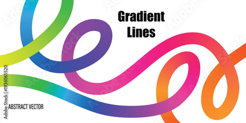 Colorful abstract gradient lines with smooth curves perfect for modern design backgrounds and textures