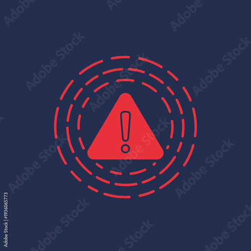 Warning icon with an exclamation mark inside a triangle on a dark background.