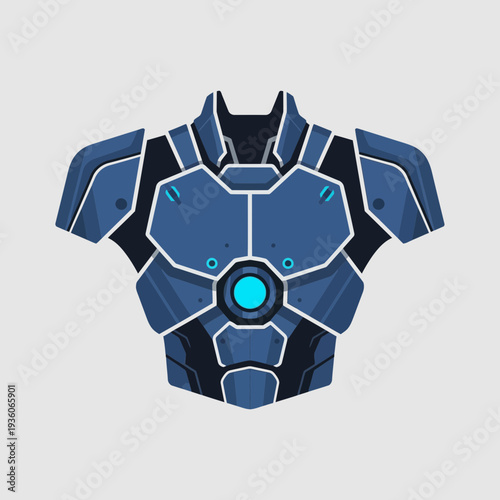 Digital illustration of a futuristic robotic armor chest plate.