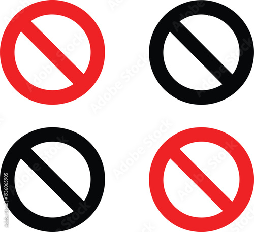 Free Download Four variations of prohibition symbols with different color schemes and placements Vector - GFXLoad