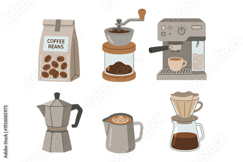Professional Barista Coffee Brewing Equipment and Cafe Essentials Set