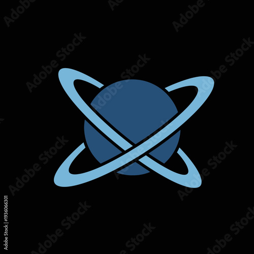 Illustration of an atom with orbiting electrons and nucleus.