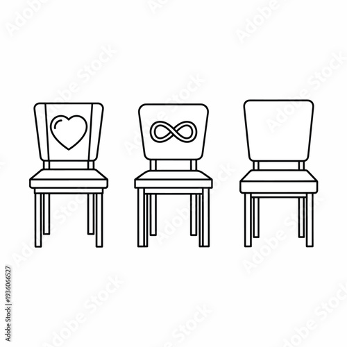 Three Chairs with Symbols