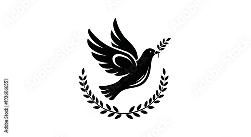 Flying dove with olive branch vector