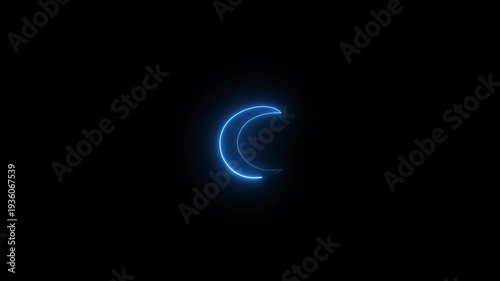 Wallpaper Mural Neon Glowing Crescent Moon Animation Torontodigital.ca