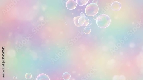 Dreamy Soap Bubbles: delicate soap bubbles floating gracefully against a soft, pastel-colored backdrop, evoking a sense of serenity and whimsy.