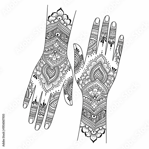 Intricate Henna Designs on Hands